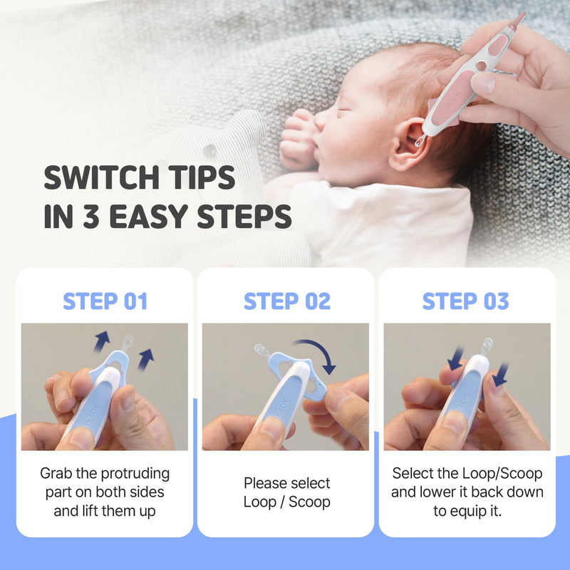 [Australia] - HubiBaby 3 in 1 Baby Nose Cleaning Tweezer Booger Remover and Baby Ear Wax Removal Tool with Soft Silicone Dual Ear Wax and Safe Nasal Picker for Newborns Infants & Toddlers Blue 