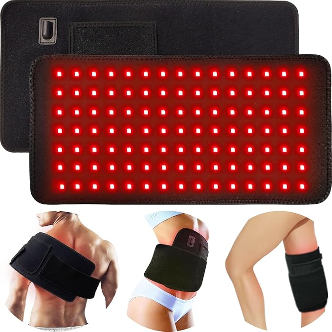 Red Light Therapy Belt for Body-660nm & 850nm Infrared Light Therapy Wrap, 3-in-1 Chip 120 LEDs Bead Adjustable Pad for Body, Home Use with Controller