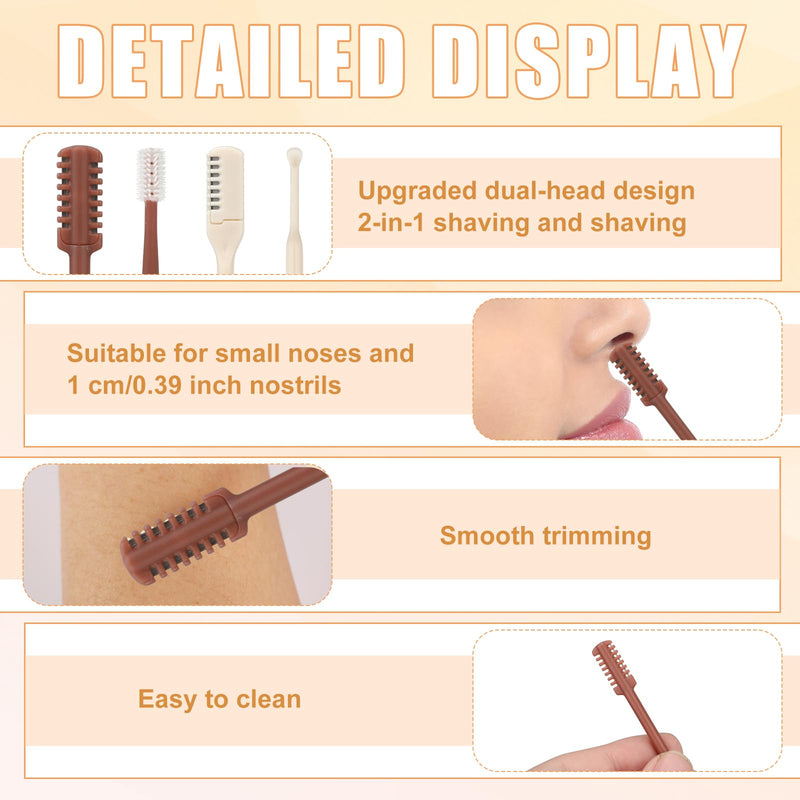 [Australia] - 5 pieces 2-in-1 Nose Hair Trimmer, Manual Nose Hair Shaver, Double-Sided and Single-Sided Nose Hair Cleaner for Women and Men 