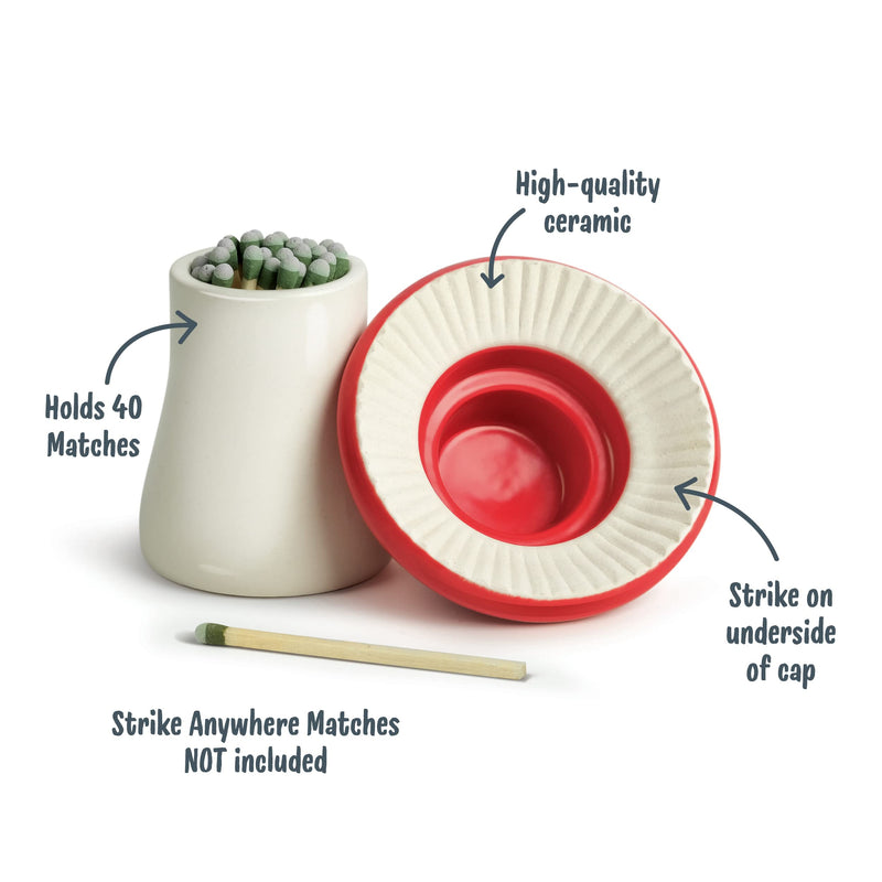 [Australia] - Genuine Fred MERRY MUSHROOM, Decorative Ceramic Match Striker and Storage 