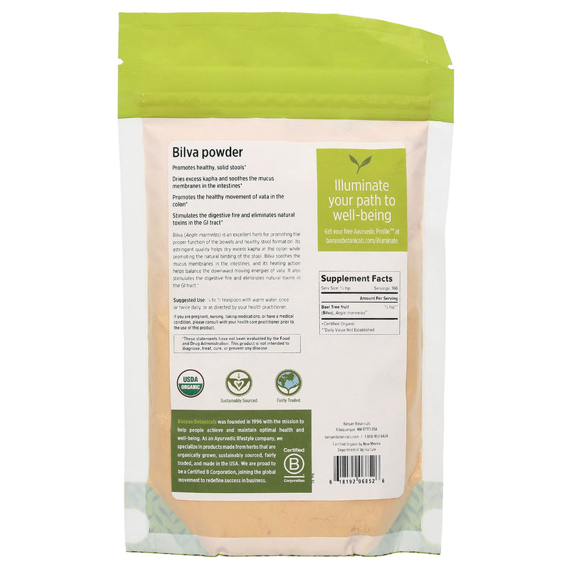 [Australia] - Banyan Botanicals Bilva Powder - Certified Organic, 1/2 Pound - Aegle marmelos - Supports proper function of The bowels and promotes healthy stool formation* 
