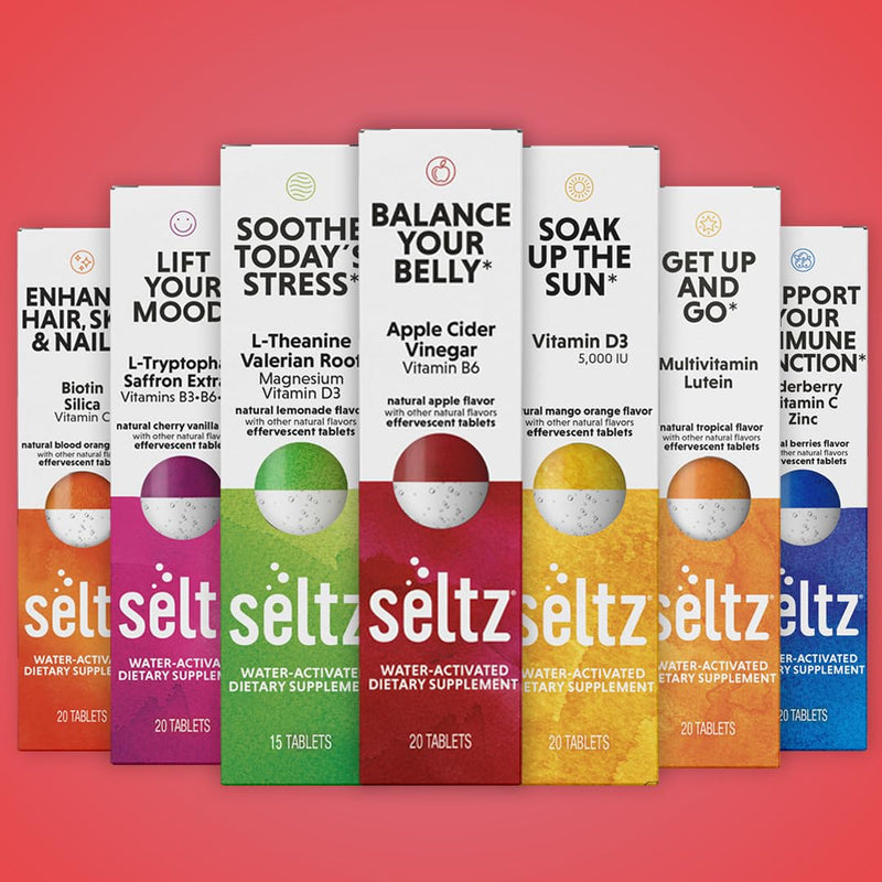 Seltz Apple Cider Vinegar Drink Tablets, Effervescent ACV with Vitamin B6 | Digestive Health, Blood Sugar and Gut Support, Drop Fizz and Drink, Refreshing and Supports Hydration, 120 Tablets 6 Pack 120 tablet (Pack of 6)