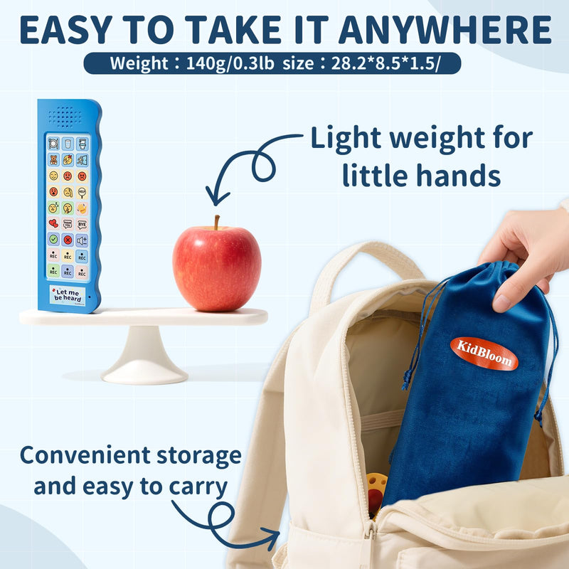 [Australia] - KidBloom AAC Device for Autism, Communication Device for Nonverbal Kids with 6 Programmable Buttons & Adjustable Volume, Sensory Toys for Autistic Kids Ages 3-7 