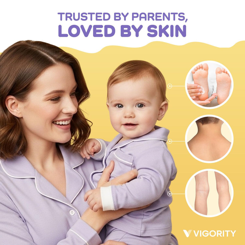 Vigority Magnesium Lotion for Kids & Babies Sleep - Bedtime Body Cream with Vanilla, Multi Vitamins & Botanical Extracts – Soothing Topical Magnesium for Relaxation, Calming & Soothing Relief 4 Fl Oz (Pack of 1)