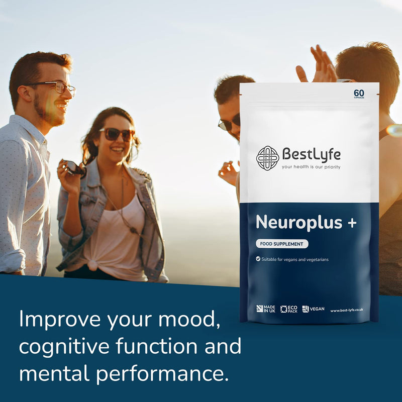 BestLyfe Neuroplus+ | 60 Vegan Caps | 13 Nootropic Ingredients | Brain Supplement and Function | Acetyl L Carnitine | Green Tea | Alpha Brain | Ginkgo Biloba | L-Theanine | Nootropics | Brainzyme