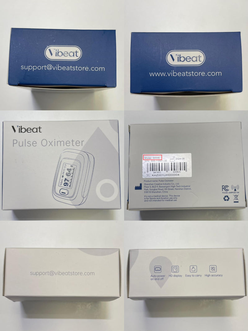 [Australia] - Bluetooth Fingertip Pulse Oximeter, Vibeat SPO2 Monitor with Vihealth APP, Portable Finger Oxygen Sensor with Pulse Rate, Batteries and Lanyard Included, Black 