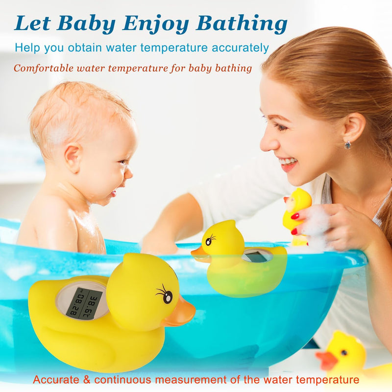 Rubber Duck Baby Bath Thermometer LED Display,Warning Alarm,Timer Baby Safety Water Bath Temp Thermometer for Bathtub Tube Pool Floating Toy Infants Newborn Toddlers Room Temperature Essentials MTY-803 1Piece