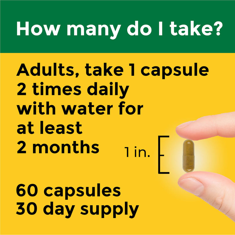 Nature Made Better Absorption Berberine Phytosome Supplement, 60 Capsules | 1100mg Per 2 Capsules Daily, Berberine Supplement for Cardiovascular Health Support, Gluten Free, 30 Day Supply 60 Count (Pack of 1)