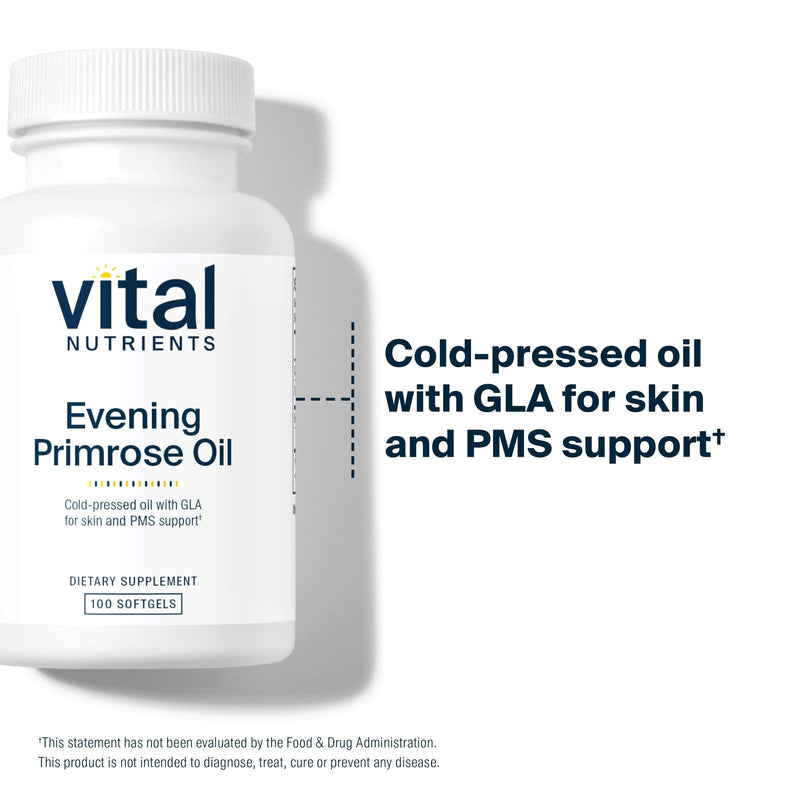 [Australia] - Vital Nutrients Evening Primrose Oil 1000mg | Cold Pressed Oil That Contains GLA, an Essential Omega-6 Fatty Acid for Women’s Health* | Gluten, Dairy and Soy Free | Non-GMO | 100 Softgels 100 Count (Pack of 1) 