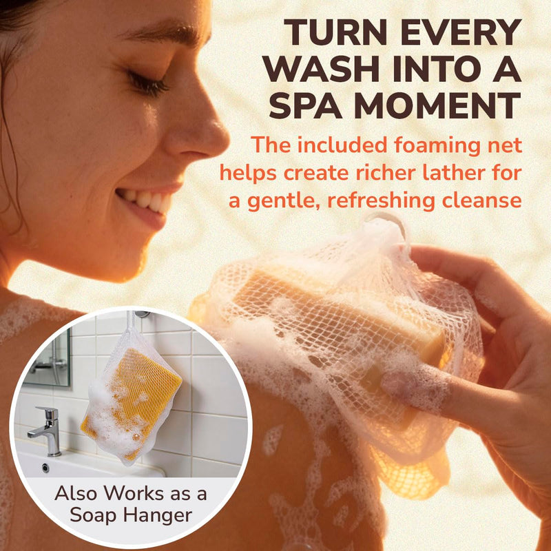 AURAE Kojic Acid & Turmeric Soap Bar for Clear, Hydrated Skin, Gentle Face & Body Cleanser with Vitamin C, Retinol, Collagen & Hyaluronic Acid, Paraben & SLS Free ((3.5oz x 2 Bars) 2 Bar Kojic Acid & Turmeric