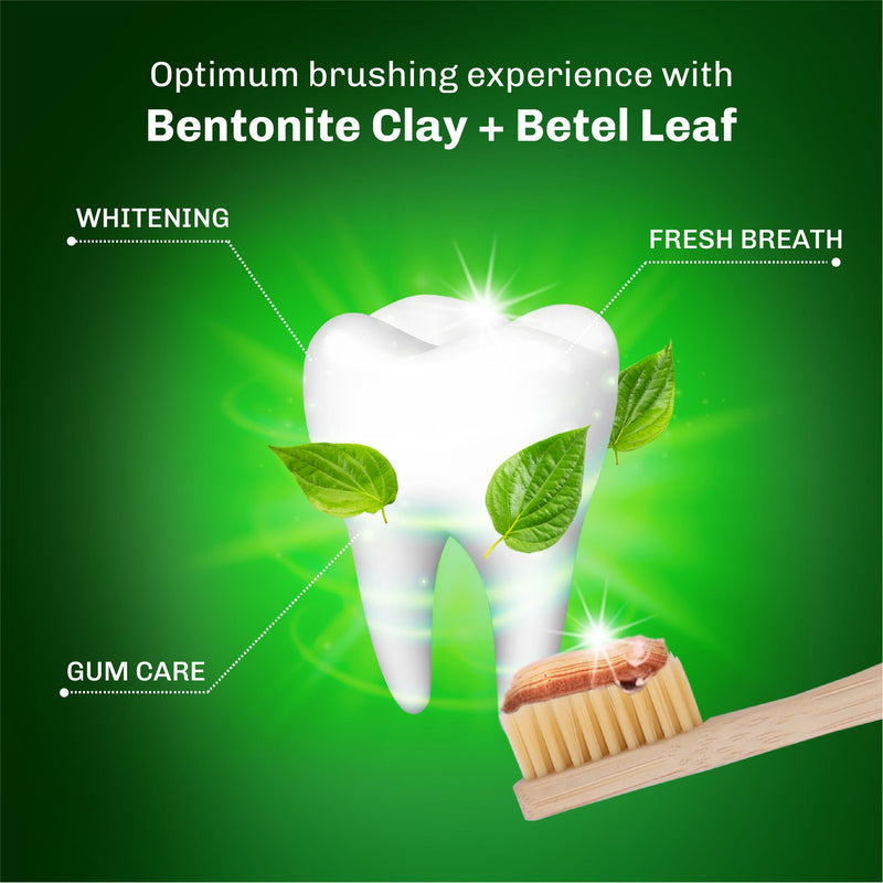 [Australia] - Bentodent Fluoride Free Remineralizing Calcium Bentonite Clay Natural Toothpaste-Certified Organic Ingredients-SLS Free,Vegan, Sensitive and Teeth Whitening - Adult & Kids (Betel Leaf) 