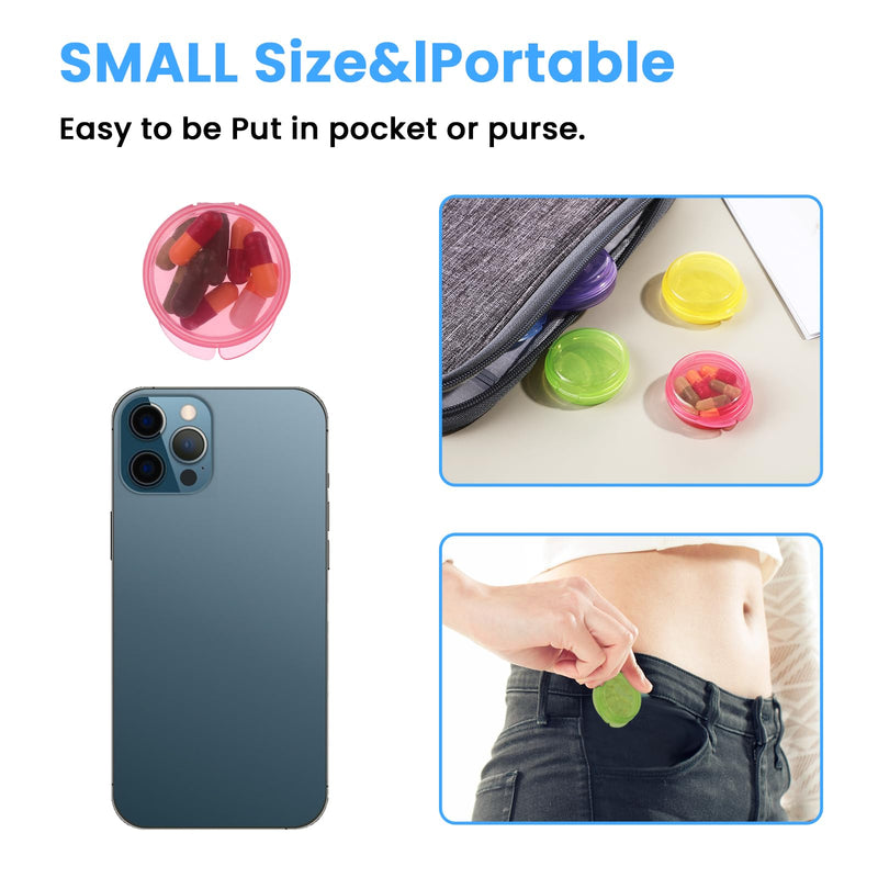 WLLHYF 5 Packs Mini Pill Case Small Pill Organizer Box Portable Vitamin Holder Travel Pill Container for Pocket Purse Pills Storage Box to Hold Medicine Cod Liver Oil | Portable Vitamin Holder, for Pocket Purse, Pills Storage Box, to Hold Medicine, Cod...