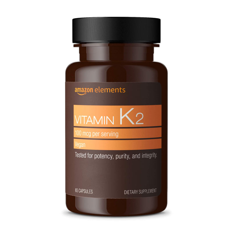 Amazon Elements Vitamin K2 (100 mcg, 65 Capsules, 2 Month Supply) and Amazon Elements B Complex (High Potency, 83% Whole Food Cultured, 65 Capsules, 2 Month Supply)