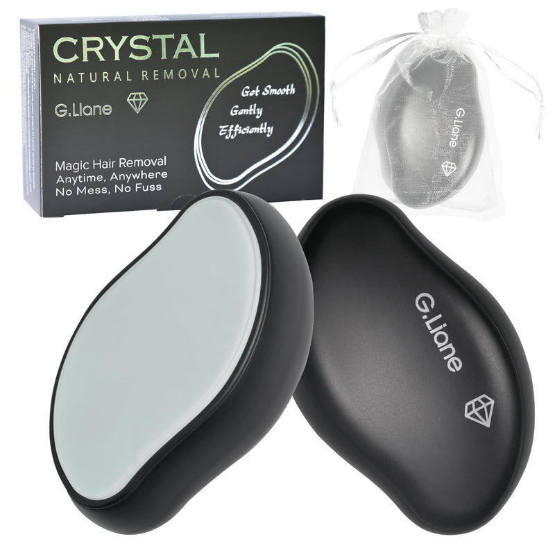 [Australia] - G.Liane Crystal Hair Eraser with Crystal Hair Remover, Physical Nano Hair Remover, Gentle and Effective Epilator without Shaving, for Silky Smooth Skin (Matte Black) 