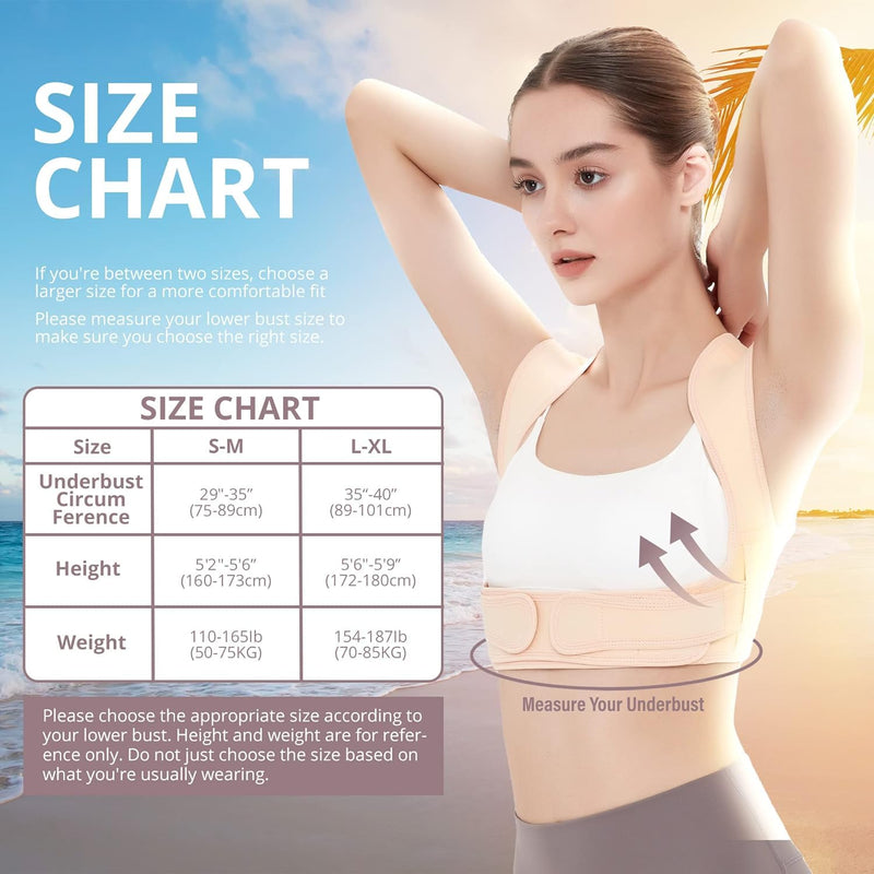 [Australia] - Posture Corrector for Women and Men, Breathable Back Brace, Adjustable Posture Corrector for Back, Shoulder and Spine Pain Relief (Small/Medium) Small/Medium 