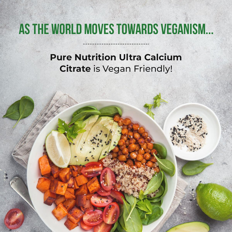 Pure Nutrition Ultra Calcium 1000mg with VIT D3 + K | 120 Tab | Highly absorbable Supplement with Calcium Citrate Malate, VIT D3, K, Moringa Oleifera, Magnesium and Zinc. 120 count (Pack of 1)