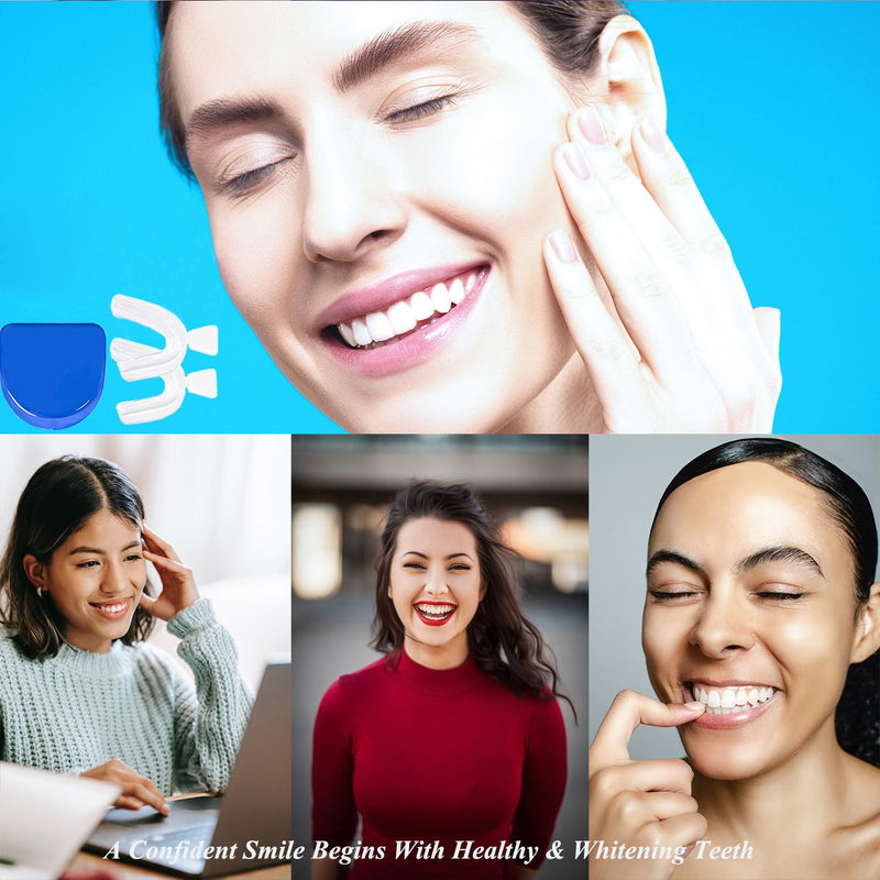 [Australia] - 2PCS Teeth Whitening Trays Kits Mouth Guards, 2 Anti Grinding Mouth Guards and 2 Tooth Boxes, Thermoform Moldable Teeth Whitening Tray, Mouthguards for Stop Teeth Clenching Grinding Bruxism at Night 