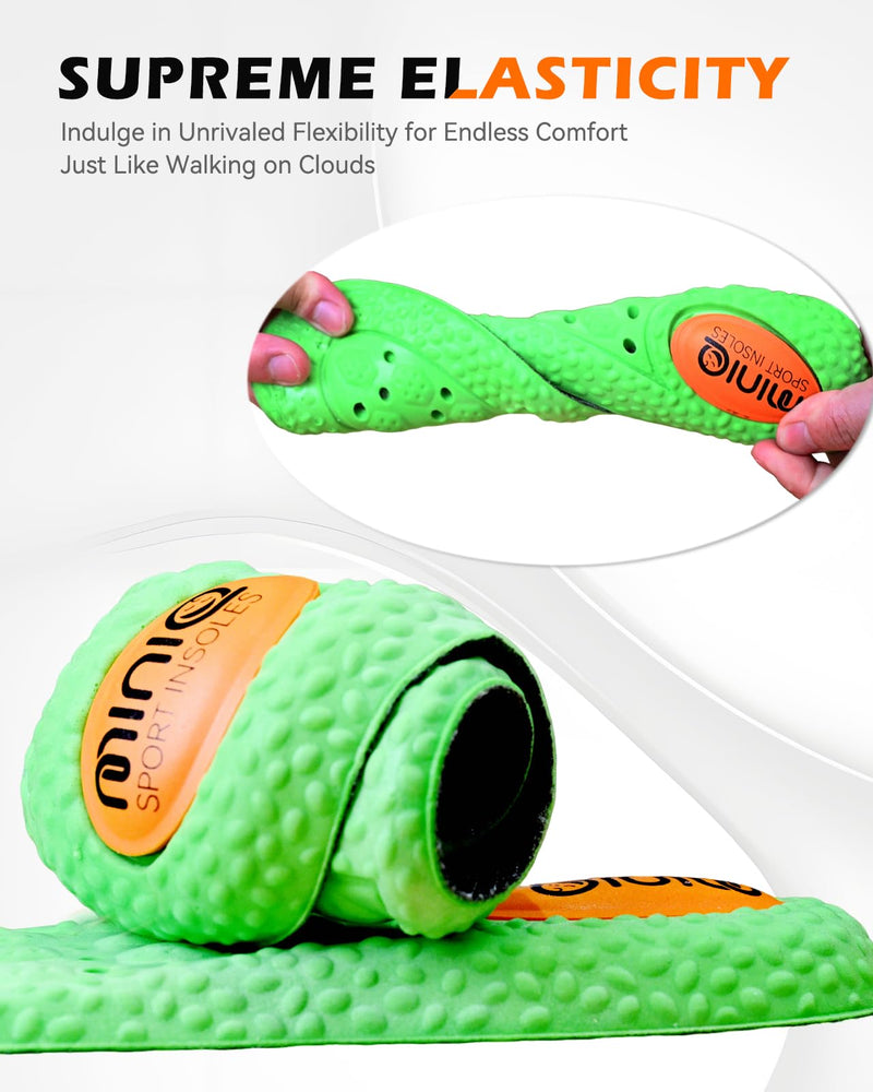 [Australia] - MINIQ Cloud Comfort Insoles for Men & Women - Ultra-Soft Shoe Soles with Memory Foam Cushioning, Arch Support Inserts with Gel Pad for Running, Walking & Boot Shoes 1 Pair M: 8.5-9/W: 9-10 