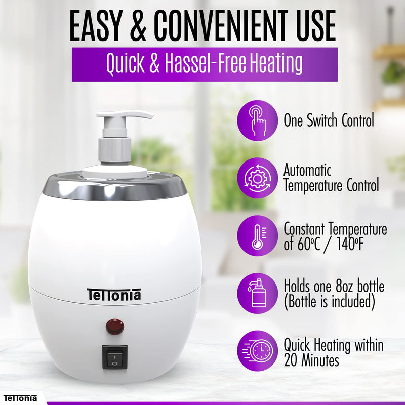 [Australia] - Massage Oil/Lotion Bottle Warmer - Auto-Temperature (White Pearl) White Pearl 