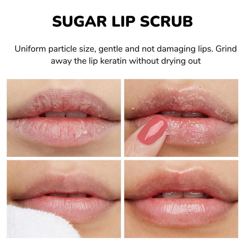 [Australia] - Lip Mask & Scrub Set(Honey + Milk Protein + Oat), Overnight Moisturizer for Cracked & Dry Lips Care, Hydrating Plumper Kit, Sugar Exfoliator Gift for Women Honey Milk 