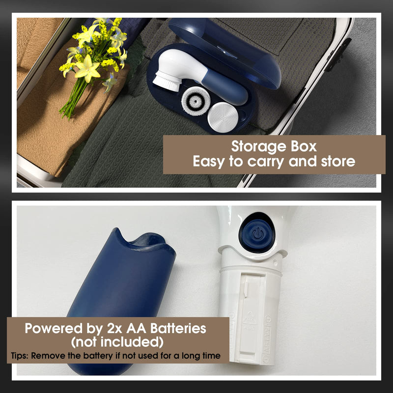 [Australia] - Facial Cleansing Brush: Face Scrubber for Men and Women - Face Brushes for Deep Cleansing and Exfoliating Navy Blue 