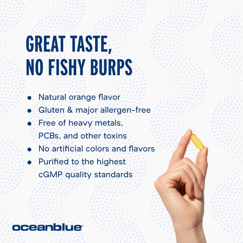 [Australia] - Oceanblue Professional Omega-3 2100 – 180 ct – Triple Strength Burpless Fish Oil Supplement with High-Potency EPA, DHA, DPA – Wild-Caught – Orange Flavor (90 Servings) 