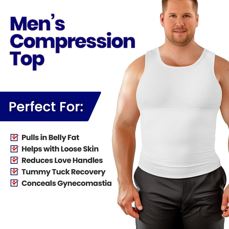 ARMSTRONG AMERICA Abdominal Binder + Men’s Compression Tank Top Shapewear Bundle