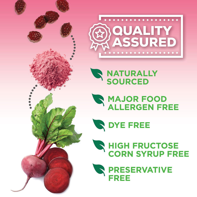 Beet Root Gummies - Super Food Beets Gummy for Energy, Heart Health, Nitric Oxide, & Circulation Support - Beet Chews Supplement with Beetroot Powder & Vitamin C - Vegan - Berry Flavored - 60 Gummies