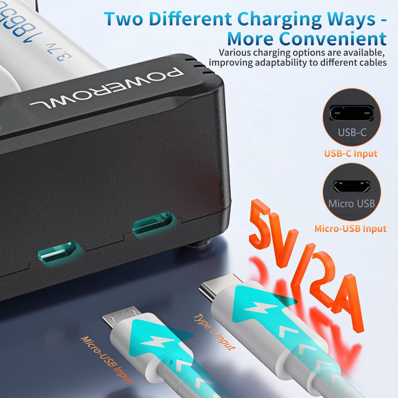 [Australia] - POWEROWL 8 Bay AA AAA C D Battery Charger, USB High-Speed Charging, Independent Slot, for Ni-MH Ni-CD Rechargeable Batteries… 