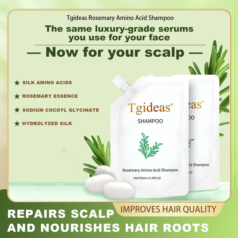 Rosemary Amino Acid Shampoo for Thinning Hair&Fuller Volume 2 Pack | Strengthening Formula with Zinc PCA&Hydrolyzed Silk Helps Nourish Scalp,Reduce Breakage and Create Thicker-Looking,8.45floz*2