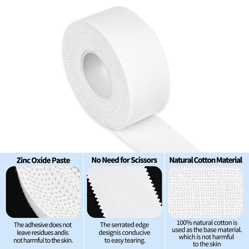 [Australia] - 6 rolls of sports tape, white sports tape, inelastic kinesiology tape (2.5 cm x 10 m), tearable sports bandage, self-adhesive tape with skin-friendly for handball, football, volleyball, all sports 