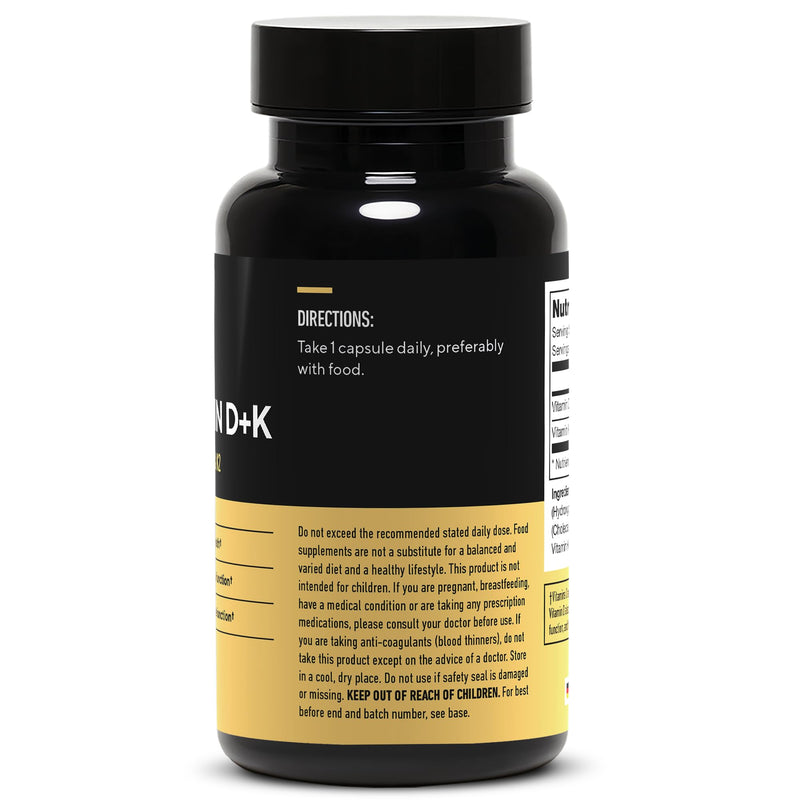 LEGION Vitamin D+K Natural & Effective Formulation - Vitamin D3, K2 & K for Immunity Boost - K1, K2 & D3 Vitamin Supplement to Boost Bone Density & Health - K2 & K1 for Heart Support (60 Capsules)