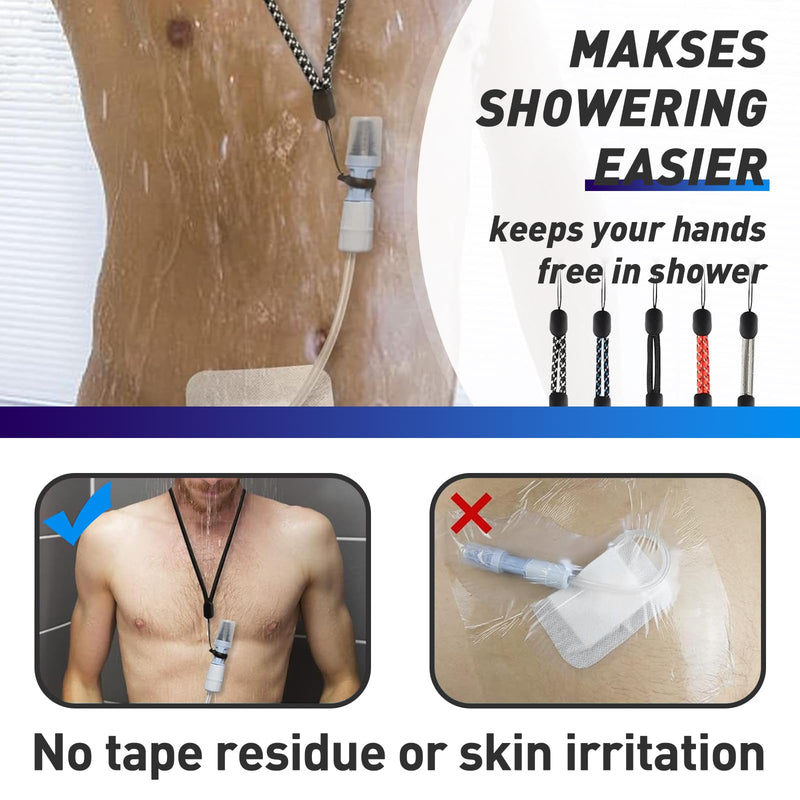 [Australia] - 5 Sets Peritoneal Dialysis Accessories, PD Catheter Holders, Perfect Replacement for PD Catheter Belts/Peritoneal Dialysis Belts, Catheter Peritoneal Supplies, Adjustable Shower Lanyard 
