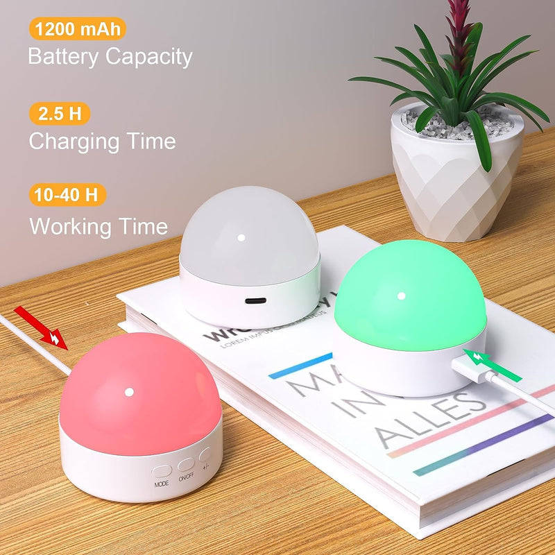 [Australia] - Kintion 2pcs Portable LED Night Light for Kids and Adult Bedside(with RGB Mode), Dimmable Warm/Red 6 Color Light Nursery Night Lamp, Soft Eye Caring Night Light for Baby Breastfeeding and Sleep Aid 2 Pcs 