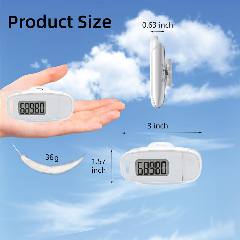 [Australia] - Pedometer for Walking Steps, 3D Simple Step Counter for Walking with Backlight, Removable Clip and Strap. USB Rechargeable Step Tracker accurately Tracks Steps for Men Women Kids Adults Seniors 