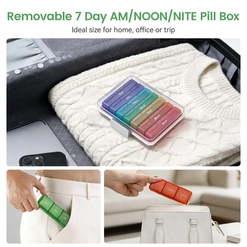 Weekly Pill Organizer 3 Times a Day, Pill Cases Organizers 7 Day | Medicine Pill Organizer, Daily Pill Box AM/PM/Night, Travel Pill Case for Medication, Vitamins, Fish Oil and Supplements
