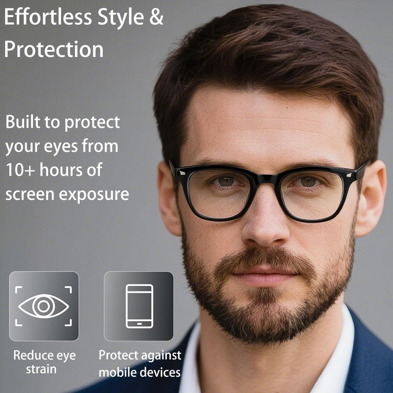 [Australia] - 2 PCS Blue Light Glasses for Woman, Blue Light Glasses Men Bluelight Blocking Glasses Eyeglasses For Reading Gaming Black + Clear Fashion 