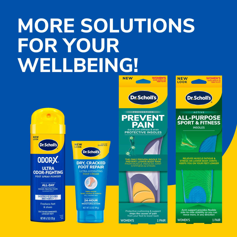 [Australia] - Dr. Scholl's Walk Longer Insoles, Comfortable Plush Foam Cushioning Inserts for Walking, Hiking, and Standing on Feet All-Day Women's 6-10 