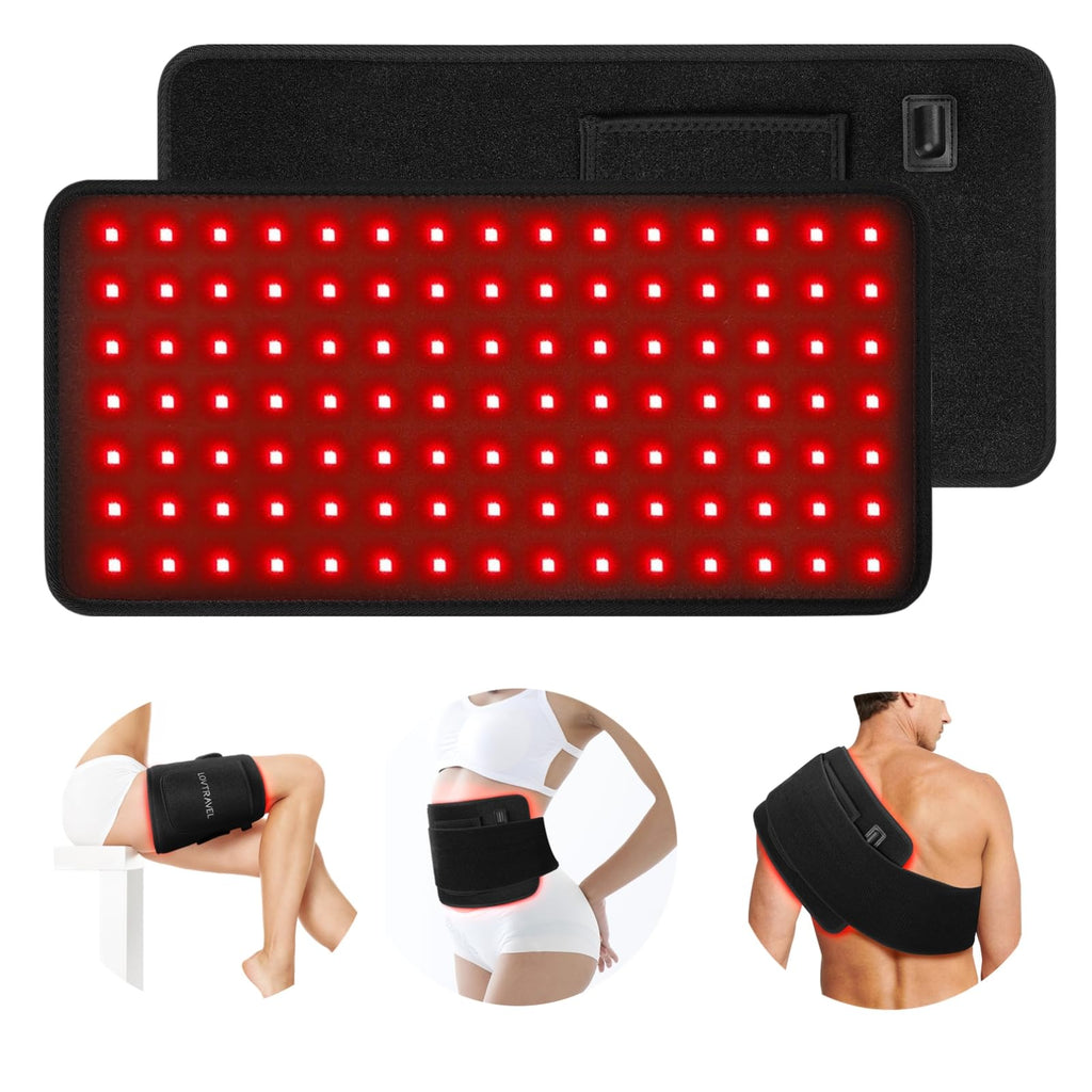 LOVTRAVEL New 16'' X 7.9'' LED 660nm Red Light Therapy and 850nm Near Infrared Light Therapy Devices Large Pads Wearable Wrap for Pain