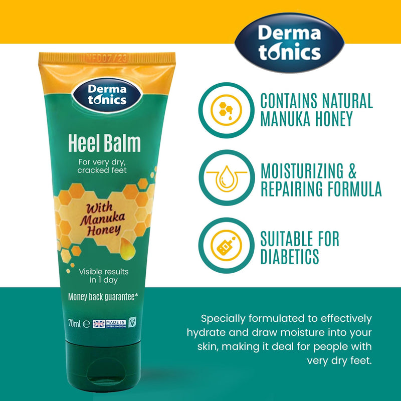[Australia] - Dermatonics Manuka Honey Heel and Elbow Moisturizing & Exfoliating Cream for Dry and Cracked Heels | Dry Feet Treatment & Cracked Heel Repair for Rough, Dry and Cracked Feet, 2.37 fl oz Tube, 3 Pack 2.37 Fl Oz (Pack of 3) 