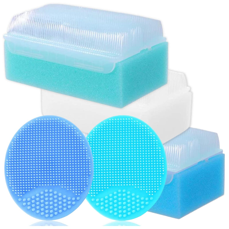 [Australia] - Cradle Cap Brush for Babies - Baby Sponge for Bathing Newborn Bath Essentials | Baby Brush and Comb Set Newborn - Cradle Cap Treatment | Baby Bath Sponges for Newborns (5-Pack) 