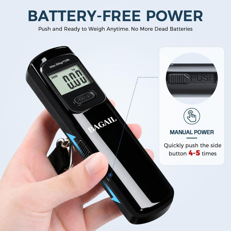 BAGAIL 9 Set Packing Cubes and Battery-Free Luggage Scale