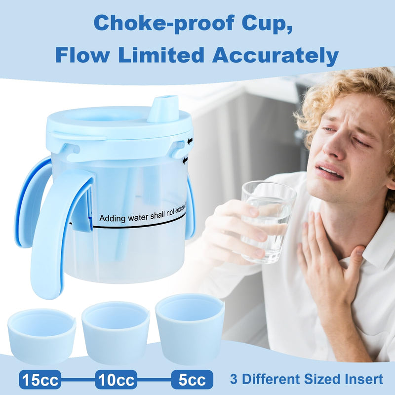 Dysphagia Cup for Adults - 5cc/10cc/15cc Spill-Proof Drinking Cup for Elderly | IDDSI Levels 0-2 | Choke Prevention | Removable Handles | Nose Cutout Design