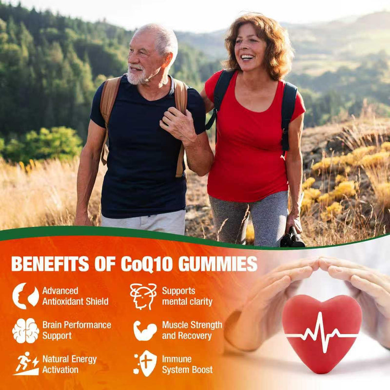 CoQ10 500MG Gummies, Heart Support Coenzyme Q10 Supplement, Peach 120 Count 60 Count (Pack of 2)