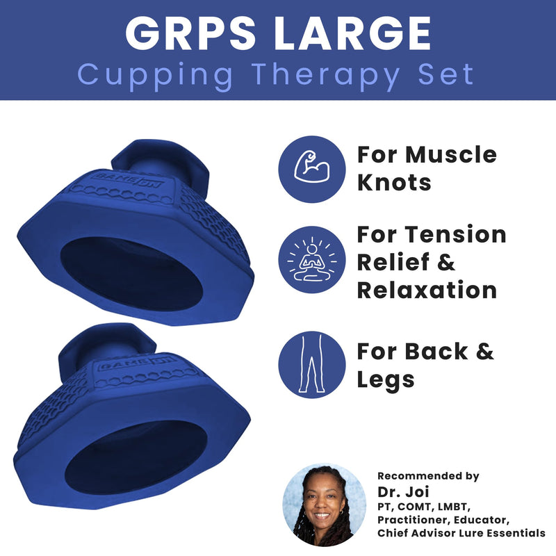 [Australia] - Cupping Therapy Set – Cupping Kit for Massage Therapy – Silicone Cups – Massage Cups – Smart Cupping for Fascia and Myofascial Release (Large, Blue) Large 