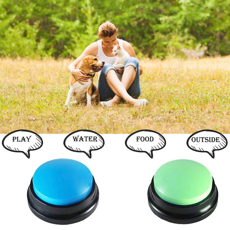[Australia] - Voice Recording Button, Dog Buttons for Communication Pet Training Buzzer, 30 Second Record & Playback, Funny Gift for Study Office Home, Talking Buttons for Dogs (2 Packs) 