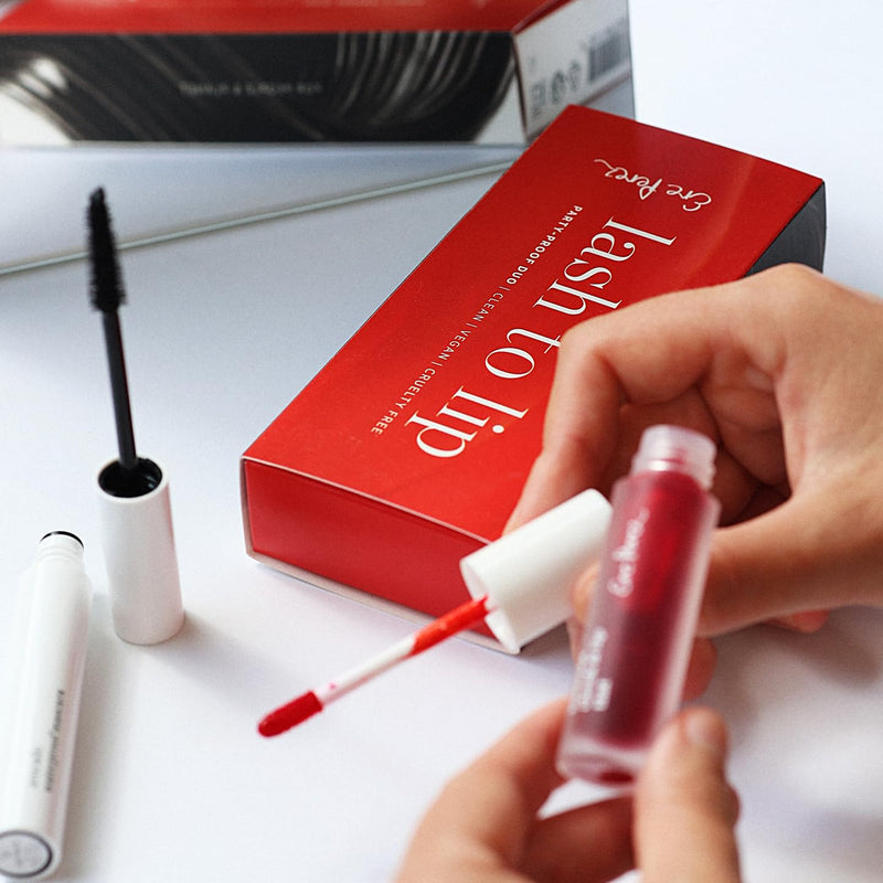 [Australia] - Ere Perez - Lash to Lip Party Proof Duo | Avocado Waterproof Mascara (Black) + Beetroot Cheek + Lip Tint (Joy) | Vegan, Cruelty-Free, Clean Beauty Safe for All Skin Types 