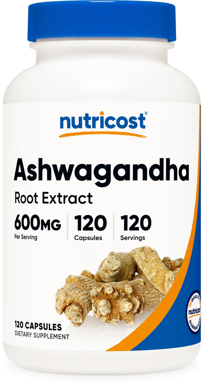 [Australia] - Nutricost Ashwagandha Herbal Supplement 600mg, 120 Capsules - Vegetarian, Non-GMO, Gluten Free, Ashwagandha Root 