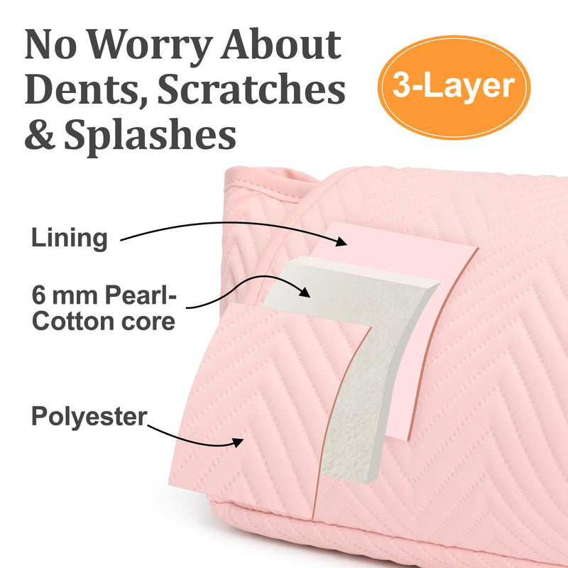 [Australia] - PACKISM Hair Tools Travel Bag - Twill Quilting Extra Large for Flat Irons, Straighteners, Curling Iron, and Haircare Accessories, 2-in-1 Design, with Interior Pockets, Portable Organizer - Rose Pink 