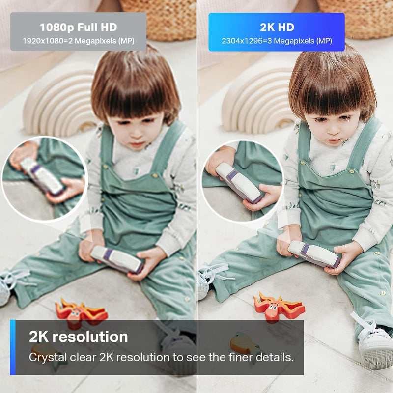 [Australia] - TP-Link Tapo 2K Security Camera for Baby Monitor, Dog Camera w/Motion Detection, 2-Way Audio, Night Vision, Cloud & SD Card Storage (Up to 256 GB), Works w/Alexa & Google Home, 2-Pack (Tapo C110P2) White 2 Pack 